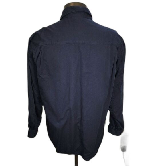 Woolrich Deep Navy Lined Button Up Flannel Shirt Size L - Picture 2 of 10